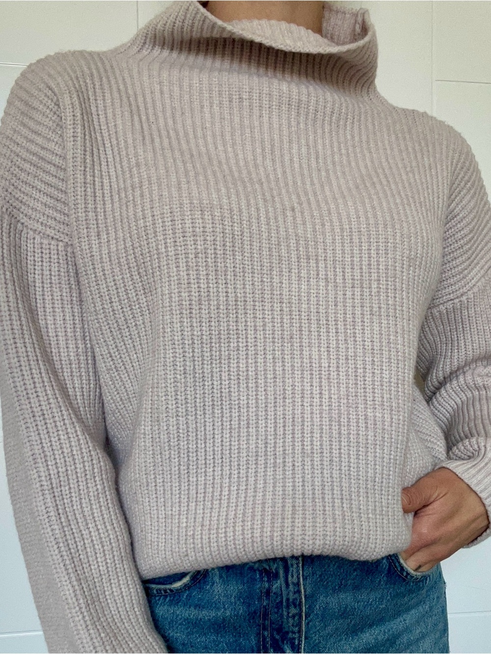 Cozy Cream Ribbed Turtleneck Sweater